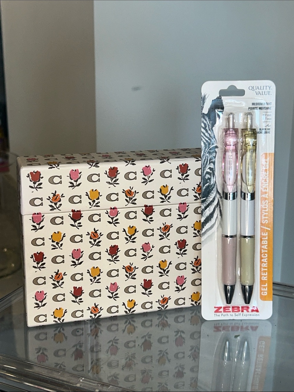 Coach Badlands Floral Boxed Notecards + Gel Pens 16 Cards 6.25”x 4.5” New